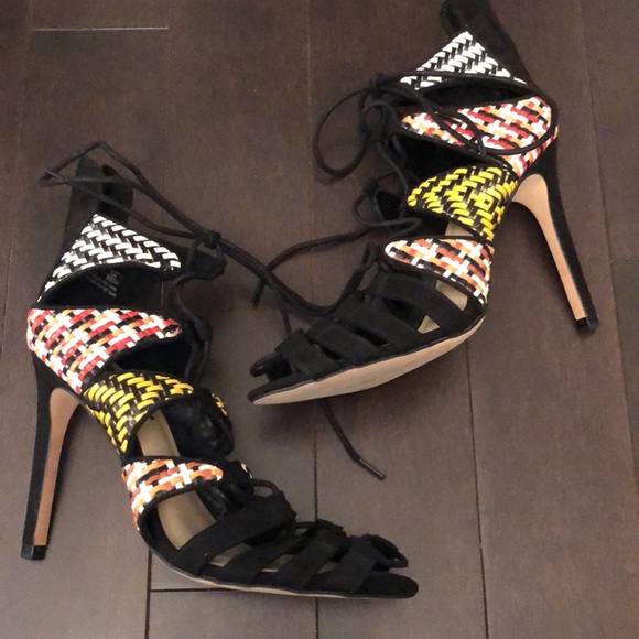 NEW Zara Multicolour Strappy Heels - Picture 1 of 10